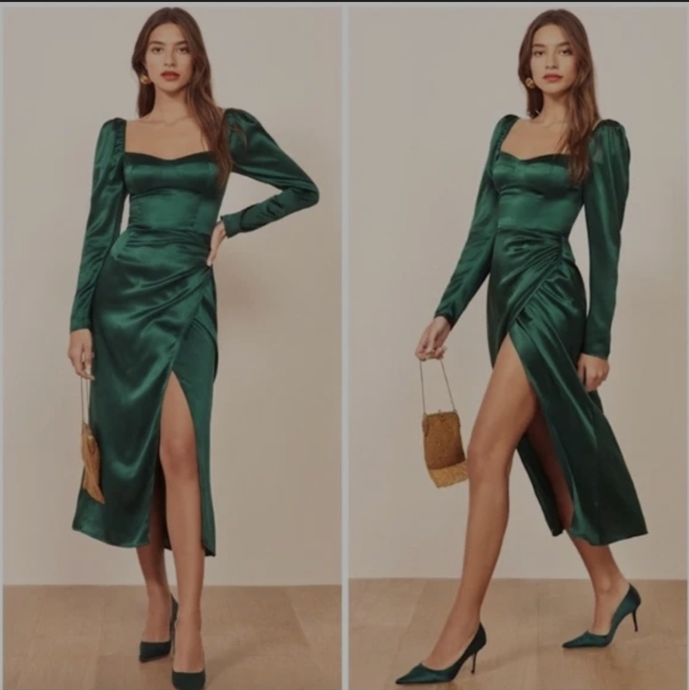 REFORMATION Rey size 10 NWT emerald